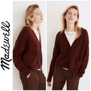 Madewell Womens Short Kent Ex-Boyfriend Cardigan Sweater, L